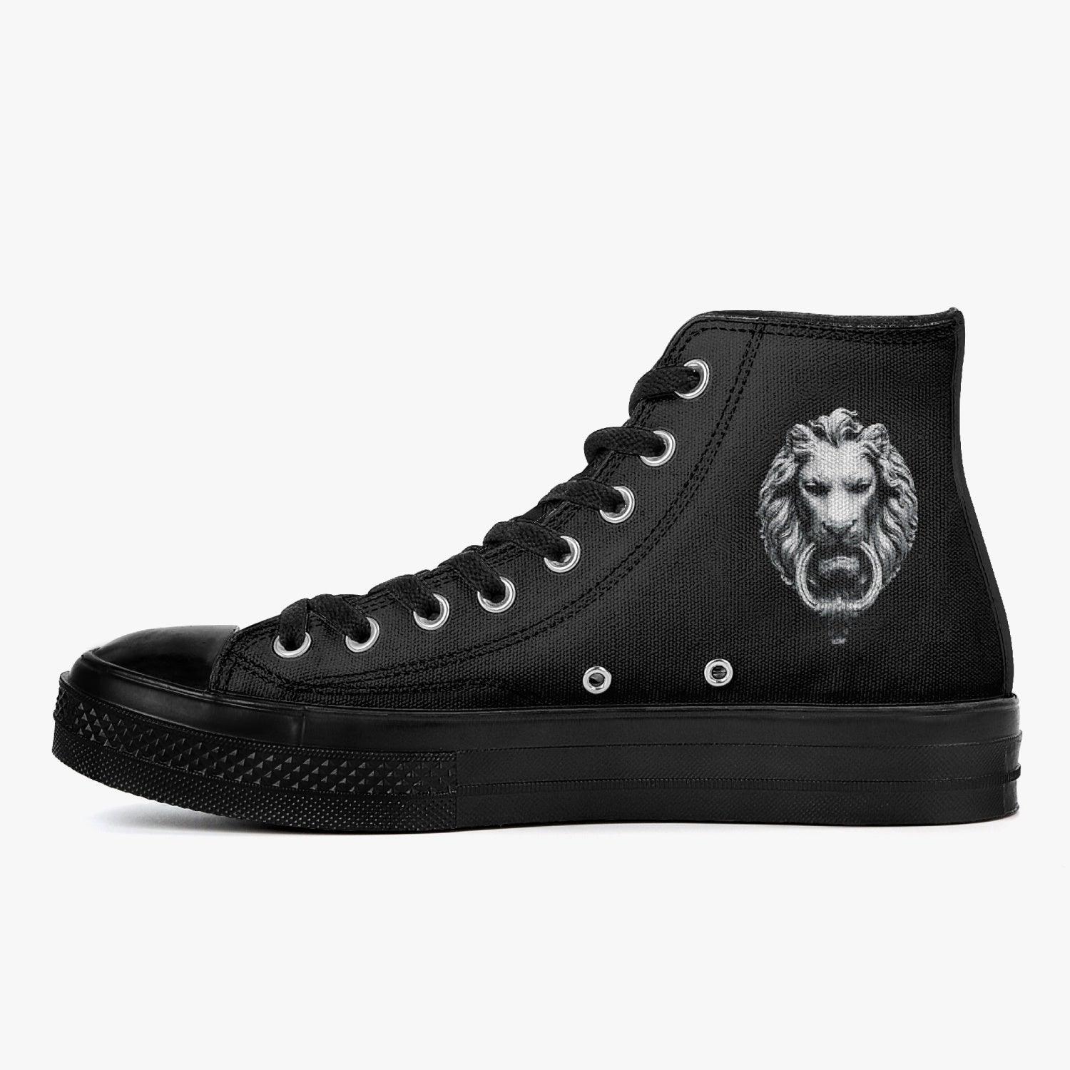 Lion Black High-Tops - NO FIXED ABODE Punkrock Mens Luxury Streetwear UK