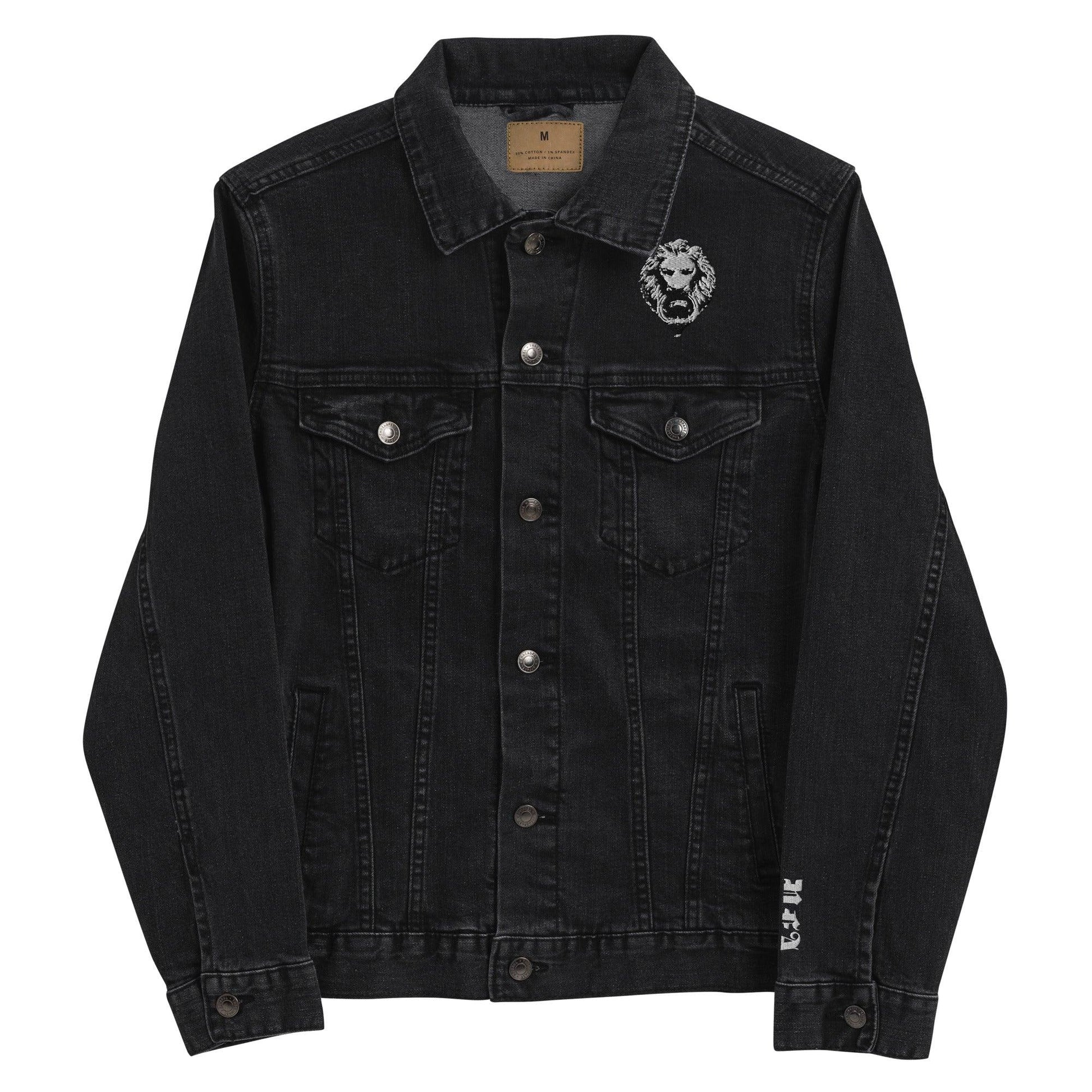 Embroidered Jacket Jean Jacket With Black Fur Mens Embroidered