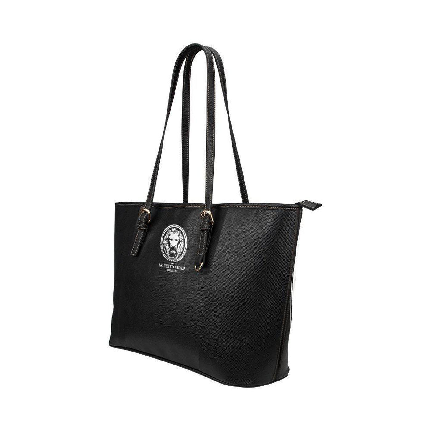 Lion Large Black PU Leather Tote Bag,Bags,NO FIXED ABODE,[uk],[luxury_streetwear],[free_shipping]