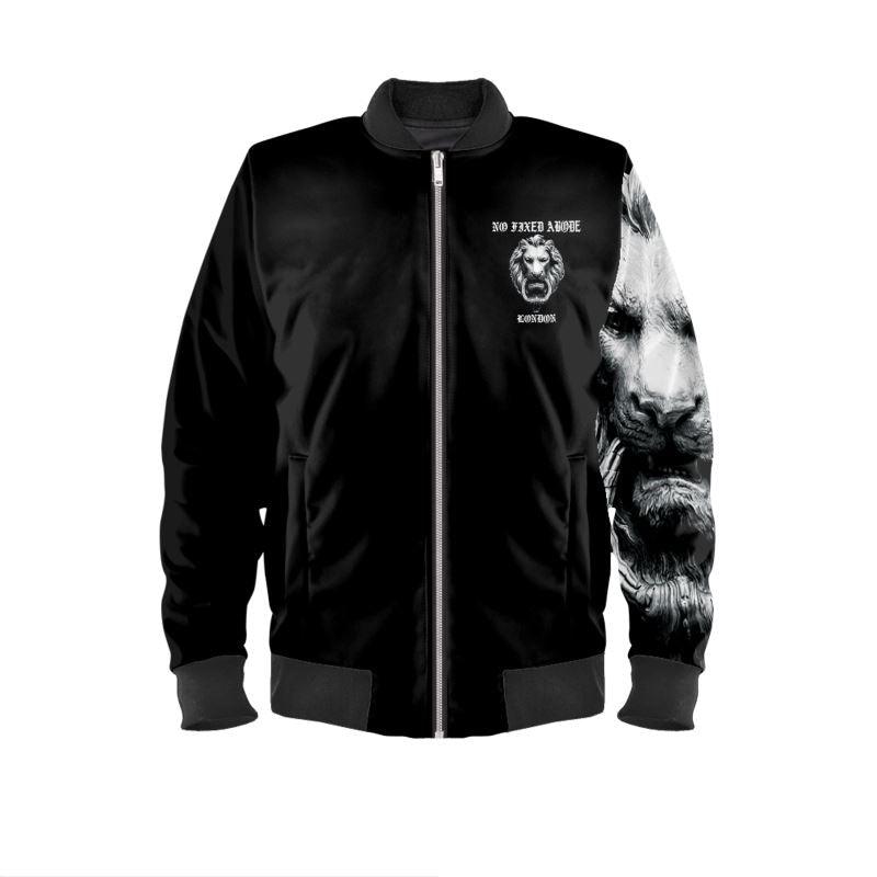 Lion Mens Bomber Jacket - NO FIXED ABODE Punkrock Mens Luxury Streetwear UK