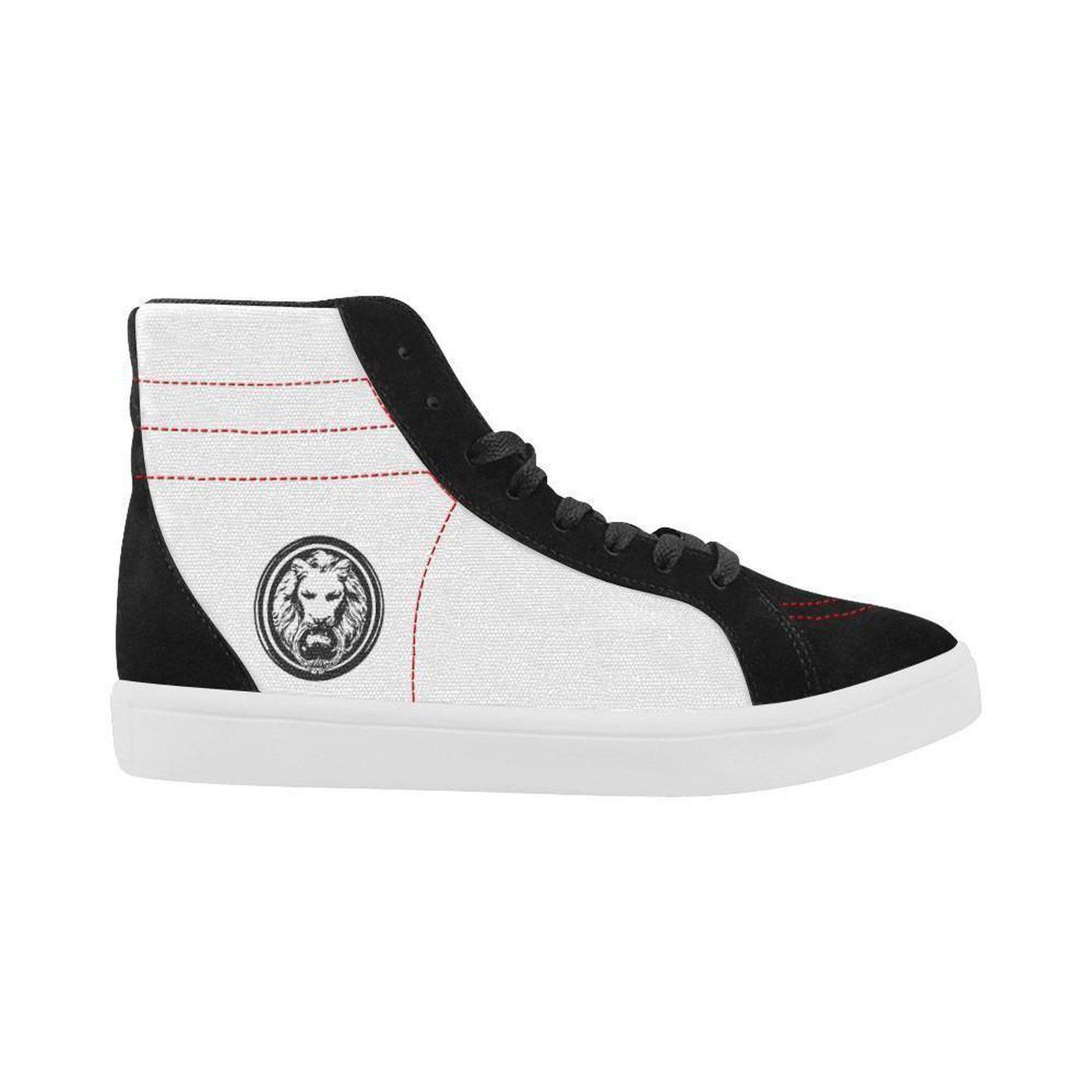 Mens Black & White Skate High Tops - NO FIXED ABODE Punkrock Mens Luxury Streetwear UK