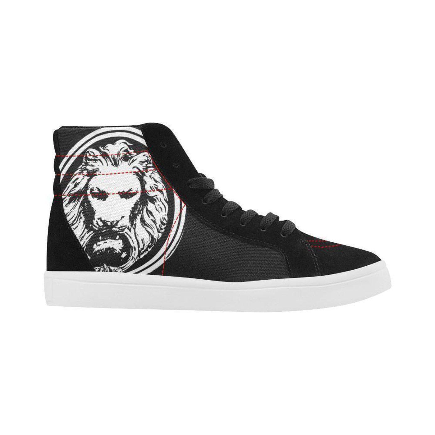 Mens Black Lion Skate Shoes with High Top - NO FIXED ABODE Punkrock Mens Luxury Streetwear UK