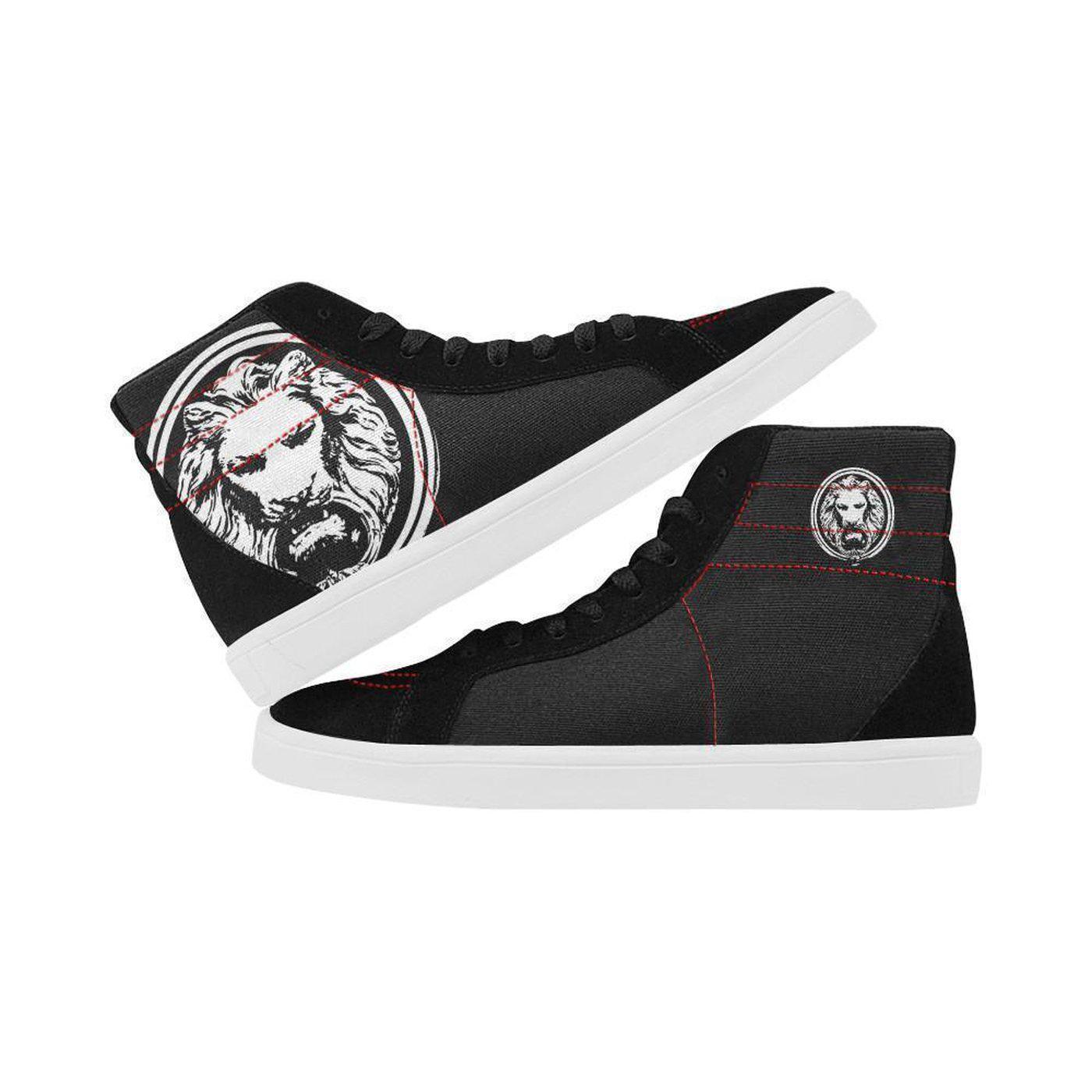 Mens Black Lion Skate Shoes with High Top - NO FIXED ABODE Punkrock Mens Luxury Streetwear UK