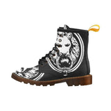 Mens Large Black & White Lion Lace up Boots,Footwear,NO FIXED ABODE,[uk],[luxury_streetwear],[free_shipping]