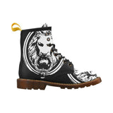 Mens Large Black & White Lion Lace up Boots,Footwear,NO FIXED ABODE,[uk],[luxury_streetwear],[free_shipping]