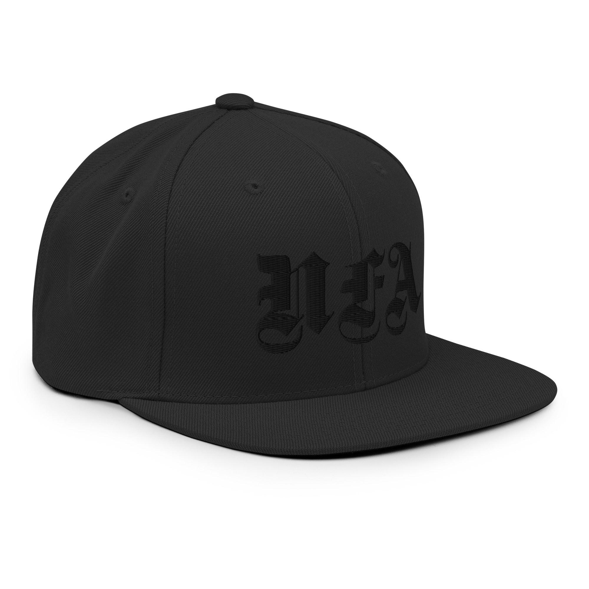 NFA Black Embroidery Snapback Hat - NO FIXED ABODE Punkrock Mens Luxury Streetwear UK