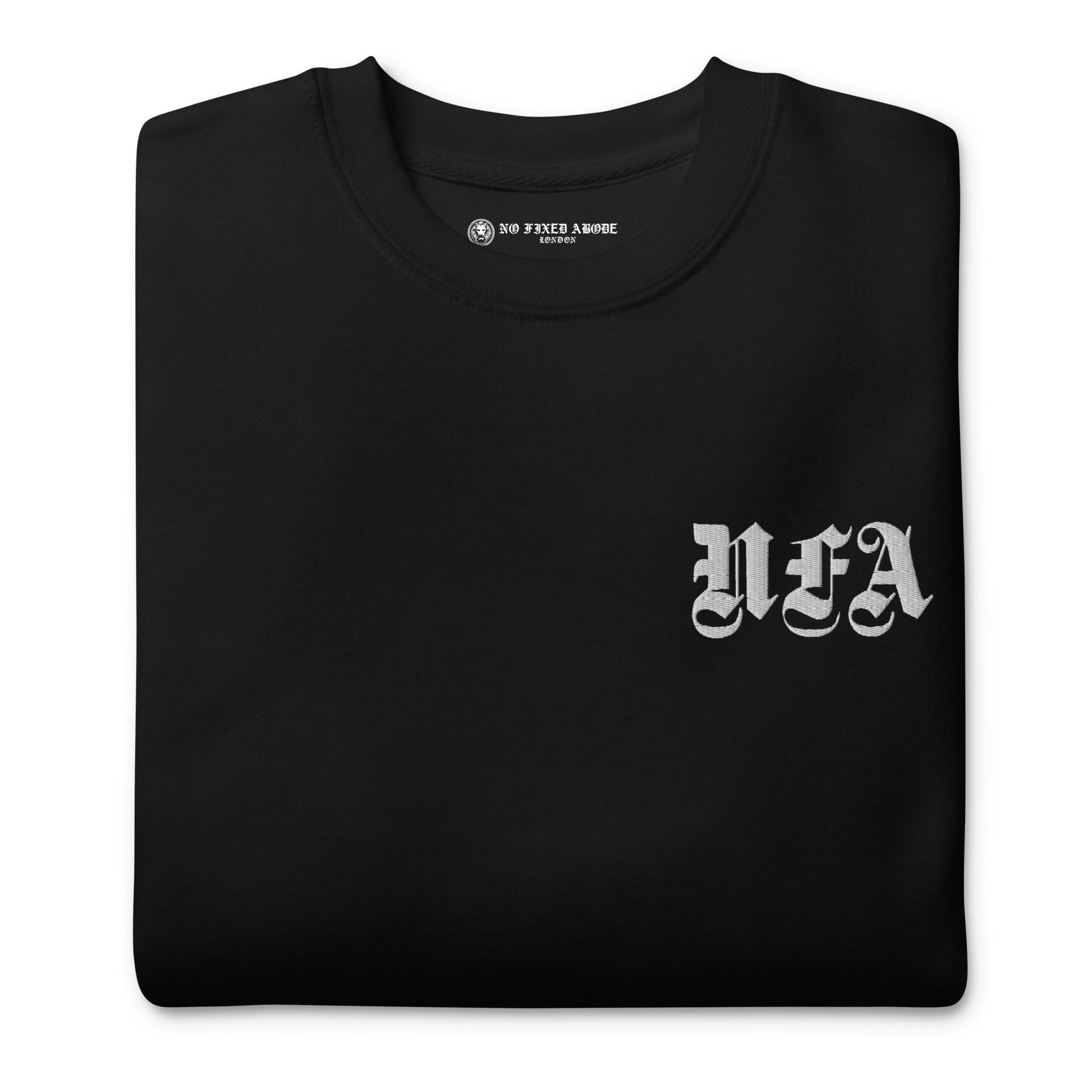 NFA embroidered Sweatshirt - NO FIXED ABODE Punkrock Mens Luxury Streetwear UK