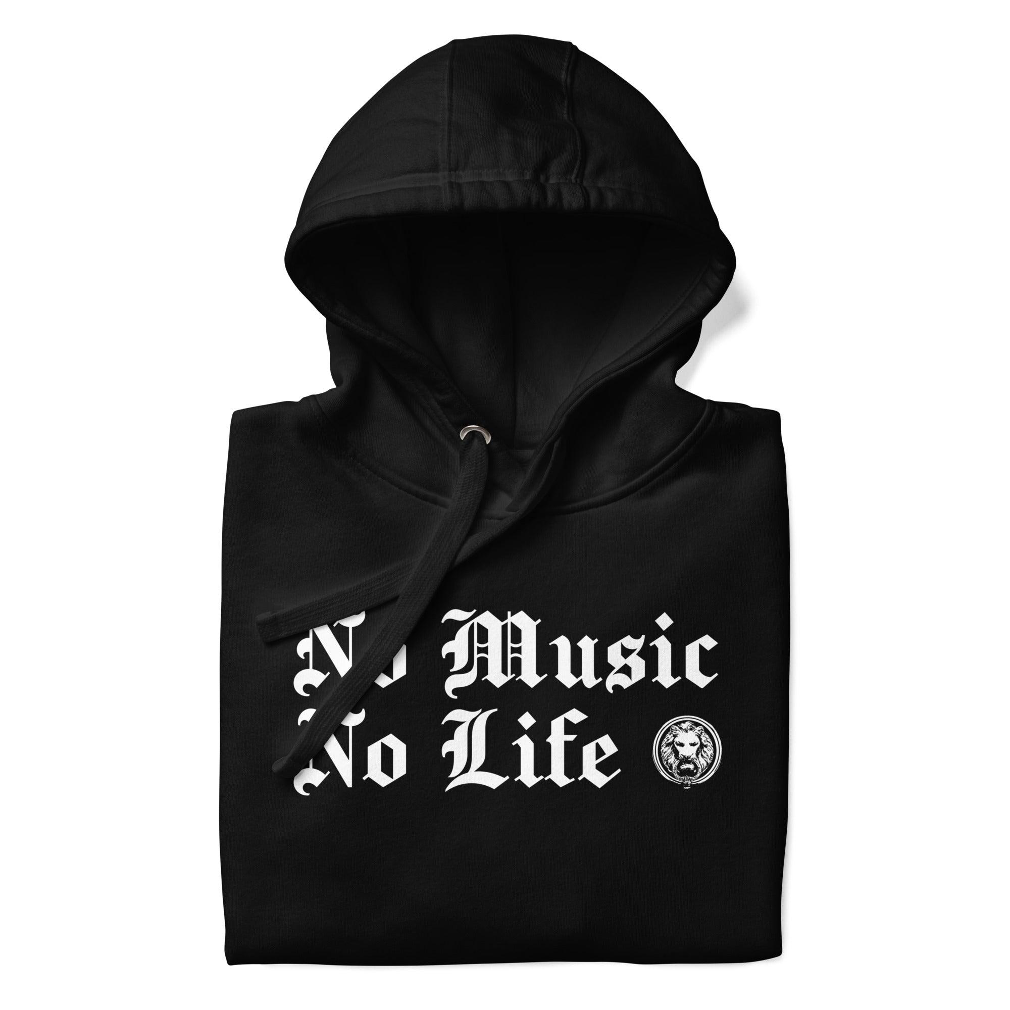 No Music No Life Hoodie - NO FIXED ABODE Punkrock Mens Luxury Streetwear UK