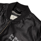 No Music No Life Leather Style Bomber Jacket - NO FIXED ABODE Punkrock Mens Luxury Streetwear UK