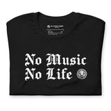 No Music No Life t-shirt - NO FIXED ABODE Punkrock Mens Luxury Streetwear UK