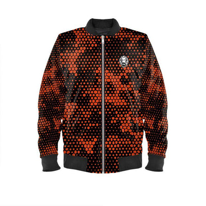 Orange Camo Mens Bomber Jacket - NO FIXED ABODE Punkrock Mens Luxury Streetwear UK