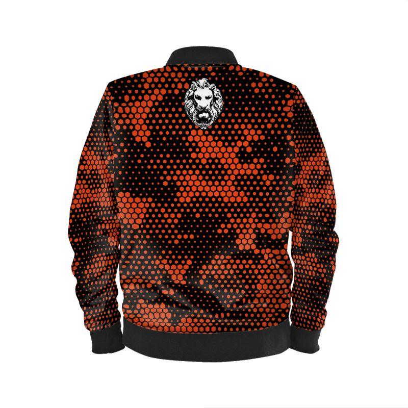 Orange Camo Mens Bomber Jacket - NO FIXED ABODE Punkrock Mens Luxury Streetwear UK
