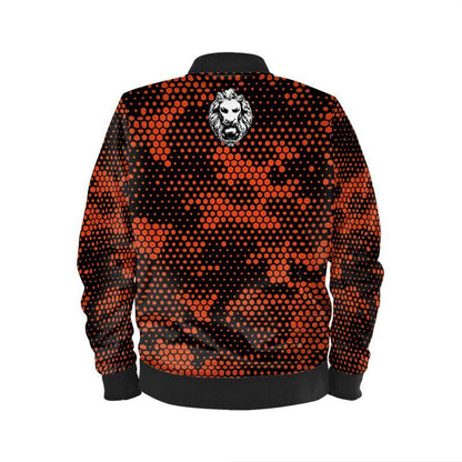 Orange Camo Mens Bomber Jacket - NO FIXED ABODE Punkrock Mens Luxury Streetwear UK