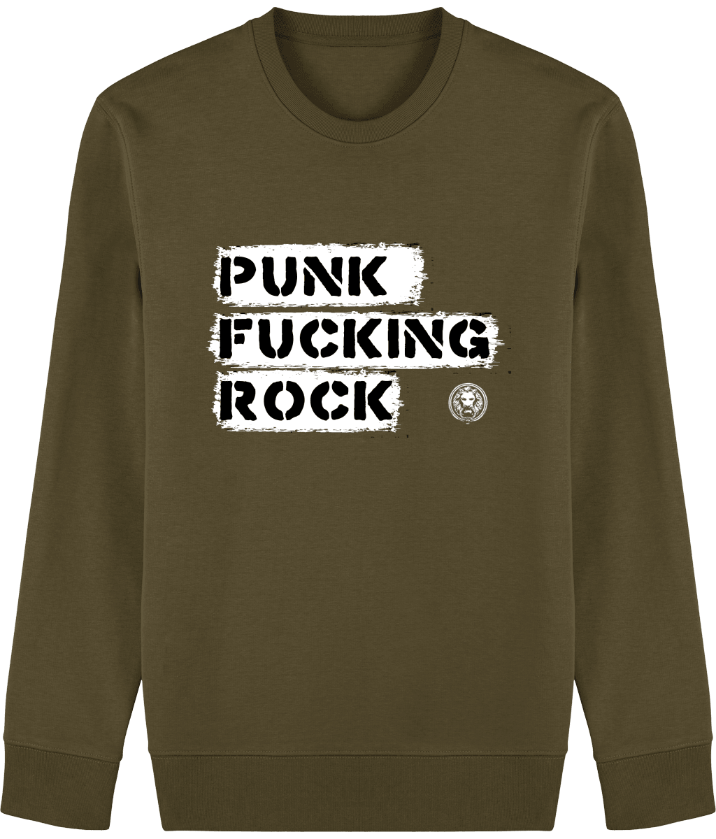 Punk Fucking Rock Crew Neck Sweatshirt - NO FIXED ABODE Punkrock Mens Luxury Streetwear UK