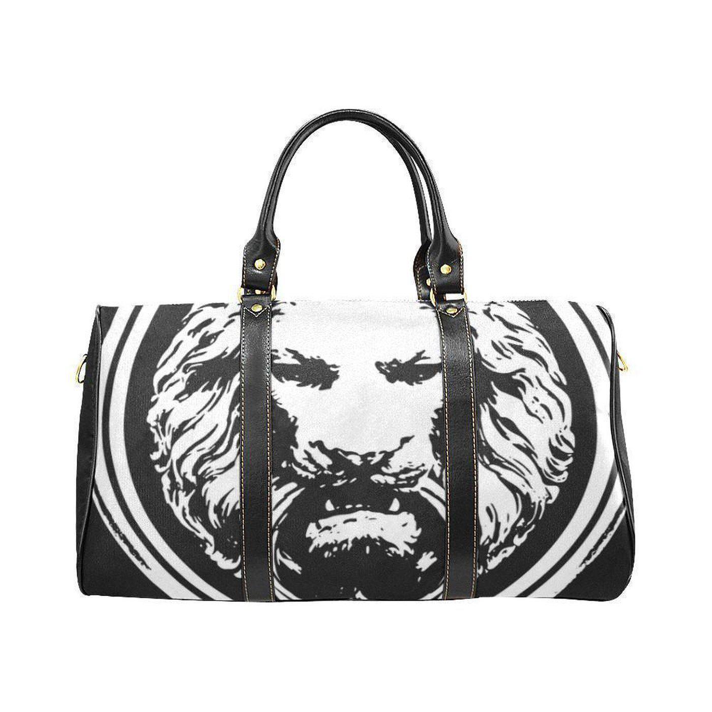 Small Black Lion Travel bag - NO FIXED ABODE Punkrock Mens Luxury Streetwear UK