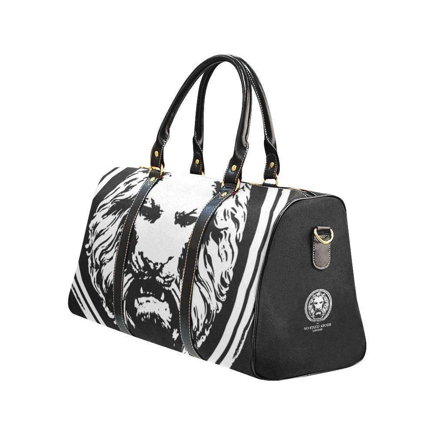 Small Black Lion Travel bag - NO FIXED ABODE Punkrock Mens Luxury Streetwear UK