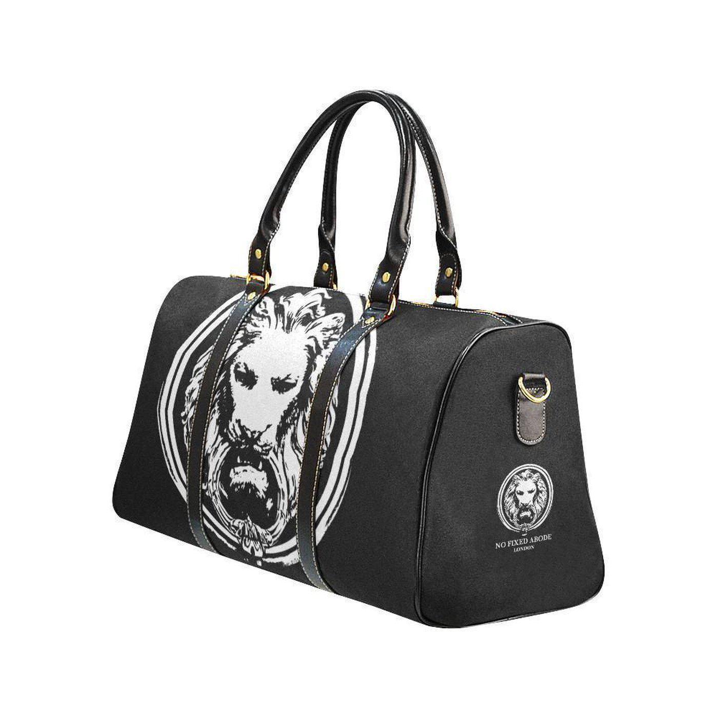 Small Black Lion Travel bag - NO FIXED ABODE Punkrock Mens Luxury Streetwear UK